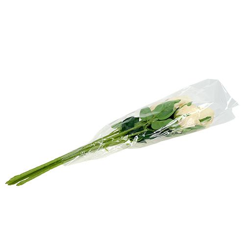 Article Rose artificielle en crème Ø6cm L50cm 6P