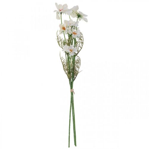Article Fleurs artificielles Cosmea fleurs en soie blanche H51cm 3 pcs