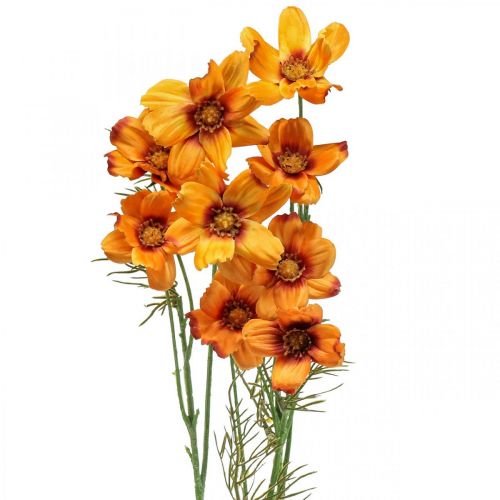 Article Fleurs artificielles Cosmea Orange panier à bijoux H51cm 3pcs