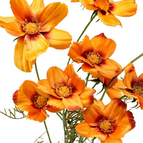 Article Fleurs artificielles Cosmea Orange panier à bijoux H51cm 3pcs