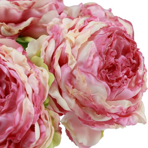 Floristik24 Fleurs Artificielles Décoration Pivoines Artificielles Rose Antique 27cm 7 pcs