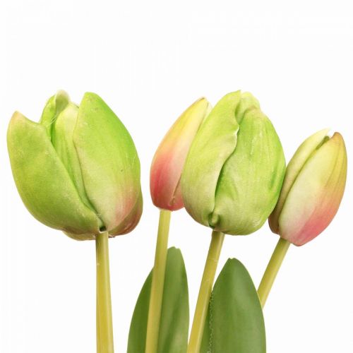 Article Fleurs artificielles vert tulipe, fleur printanière 48cm lot de 5