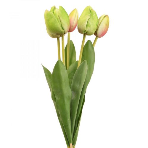 Article Fleurs artificielles vert tulipe, fleur printanière 48cm lot de 5