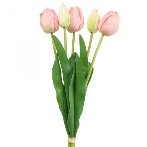 Floristik24 Fleurs artificielles tulipe rose, fleur printanière 48cm lot de 5