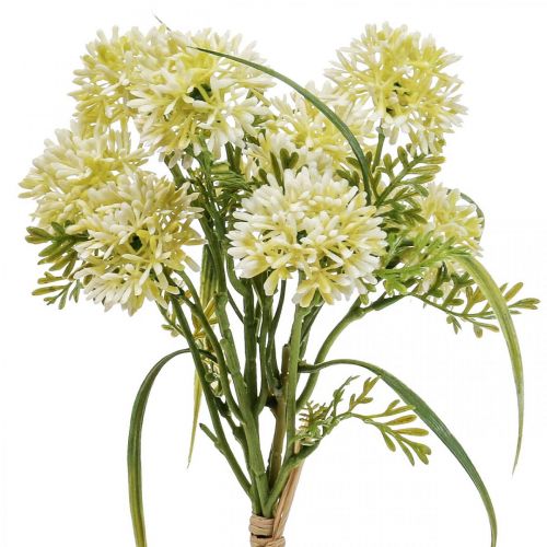 Article Fleurs artificielles allium blanc décoration oignons ornementaux 34cm 3pcs en bouquet