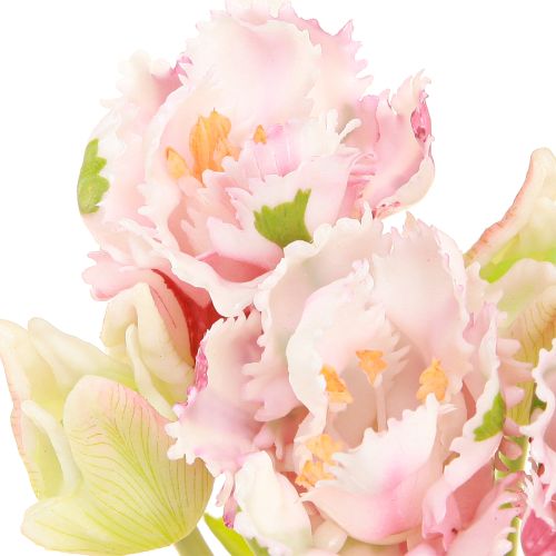Article Bouquet de fleurs artificielles 5 tulipes perroquet Tulipes artificielles 40cm
