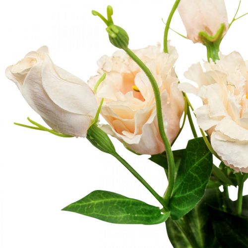 Article Fleurs artificielles lisianthus crème 51cm décoration florale 5pcs