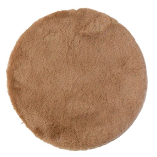 Article Chemin de table rond décoratif en fausse fourrure, tapis en fourrure marron Ø38cm