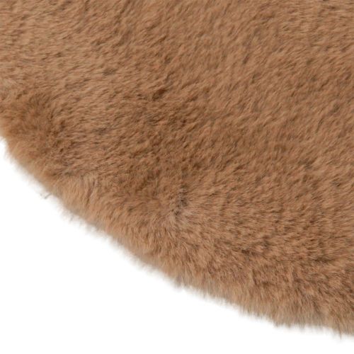 Article Chemin de table rond décoratif en fausse fourrure, tapis en fourrure marron Ø38cm