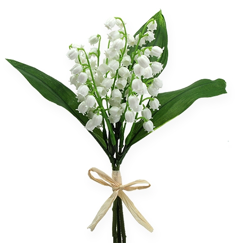 Floristik24 Muguet artificiel blanc 25cm 3pcs