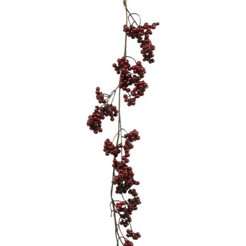 Article Guirlande de baies, branche de Noël, baie, baie d&#39;hiver rouge L180cm