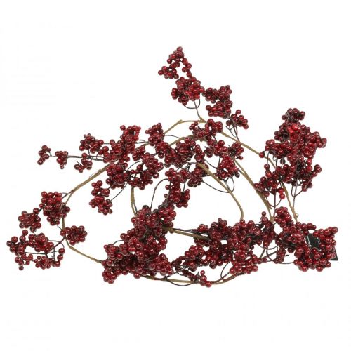 Article Guirlande de baies, branche de Noël, baie, baie d&#39;hiver rouge L180cm