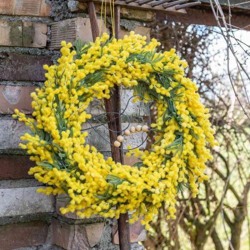 Article Plante artificielle, acacia argenté, jaune mimosa déco, 39cm 3pcs