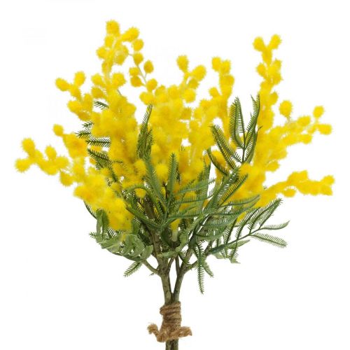 Plante artificielle, acacia argenté, jaune mimosa déco, 39cm 3pcs