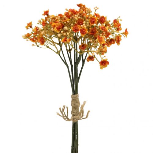 Floristik24 Gypsophile fleurs artificielles herbe de gypse orange L30cm 6 pièces en bouquet