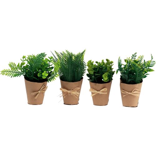 Plantes Artificielles Fougère Artificielle Buis 15-19cm 4pcs