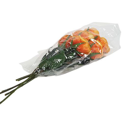 Floristik24 Roses artificielles doubles orange Ø 6 cm L. 37 cm 6 p.
