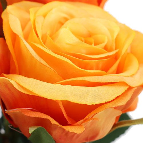 Article Roses artificielles doubles orange Ø 6 cm L. 37 cm 6 p.