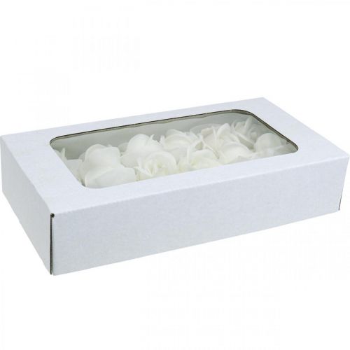 Article Roses artificielles roses en cire crème roses décoratives en cire Ø6cm 18 pcs