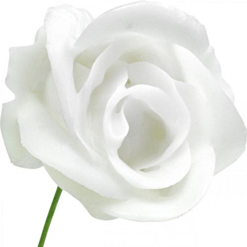 Article Roses artificielles roses en cire crème roses décoratives en cire Ø6cm 18 pcs