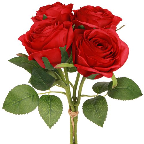 Article Roses Artificielles Roses Rouges Décoration Fleur Ø6cm H6cm L50cm 4 pcs