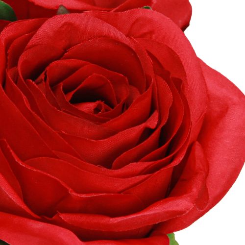 Article Roses Artificielles Roses Rouges Décoration Fleur Ø6cm H6cm L50cm 4 pcs