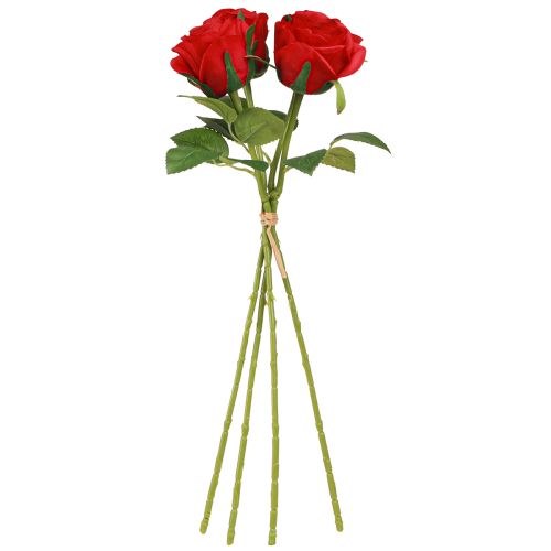 Article Roses Artificielles Roses Rouges Décoration Fleur Ø6cm H6cm L50cm 4 pcs