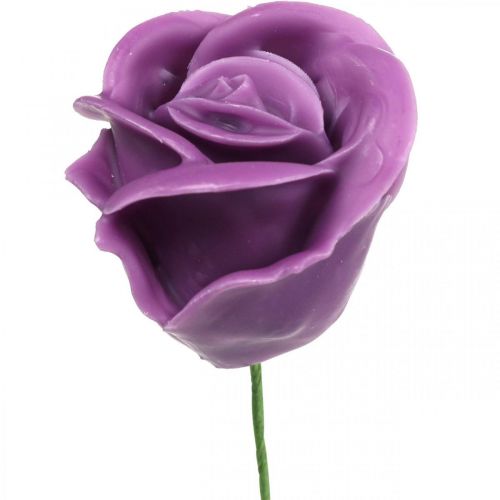 Roses artificielles roses violettes wax roses déco wax Ø6cm 18p
