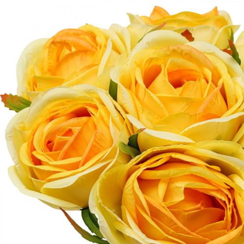Article Roses Artificielles Roses Artificielles Jaunes Fleurs en Soie 28cm 7pcs