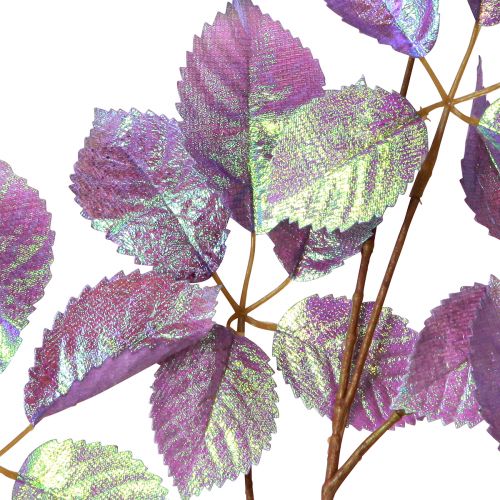 Article Branche artificielle feuilles décoration violet métallisé L103cm 2pcs