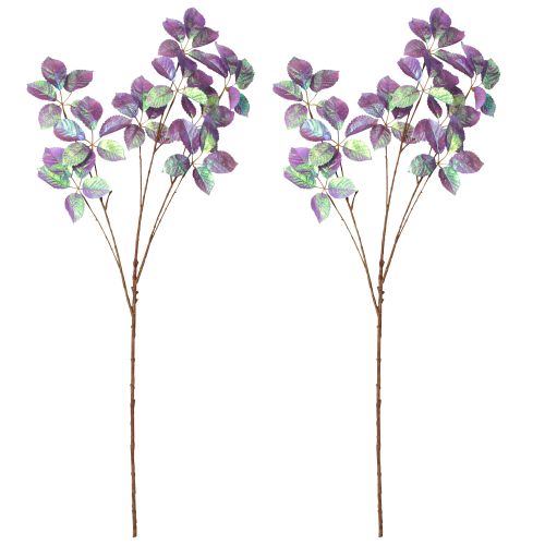 Article Branche artificielle feuilles décoration violet métallisé L103cm 2pcs
