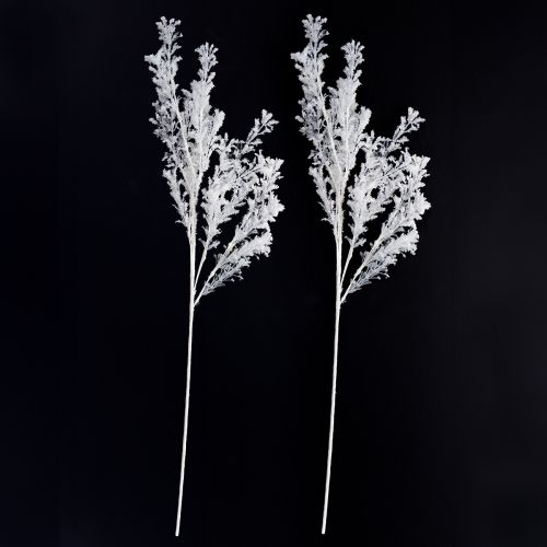 Article Branche artificielle décorative givrée, décoration d&#39;hiver blanche 78 cm, 2 pièces