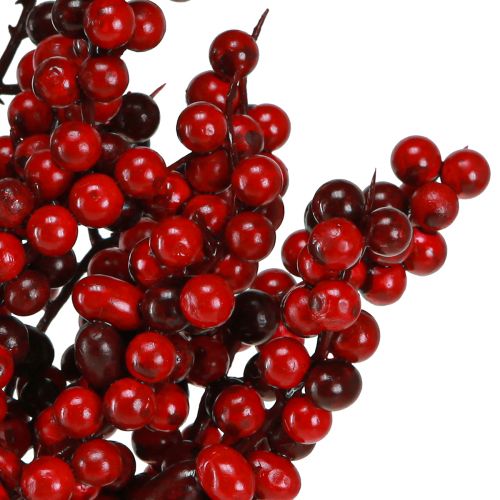Article Branche artificielle avec baies rouges automne Noël 60cm 2pcs