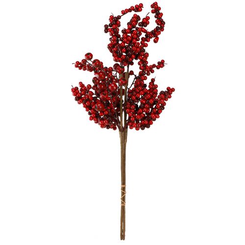 Article Branche artificielle avec baies rouges automne Noël 60cm 2pcs