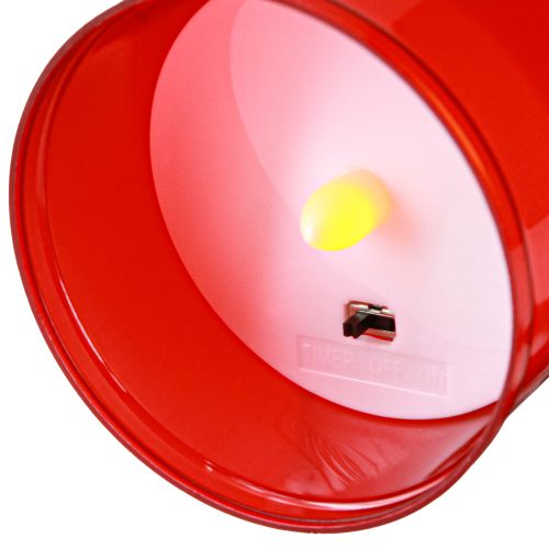 Article Lampe funéraire LED avec minuterie, bougie de cimetière à piles rouge H12,5 cm
