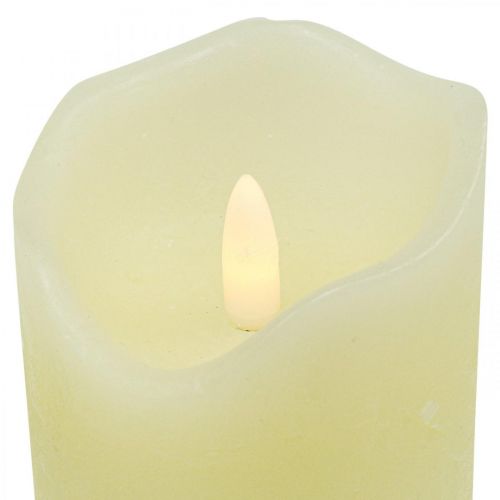 Article Bougie LED Véritable Cire Crème Pour Pile Avec Minuterie H13cm