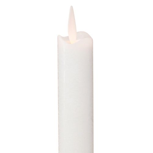 Article Bougie LED en bâton de cire bougies blanches pour batterie 24cm 2 pièces