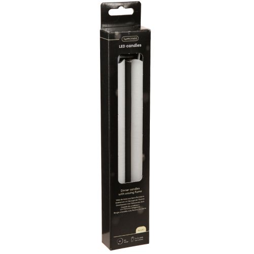 Article Bougie LED en bâton de cire bougies blanches pour batterie 24cm 2 pièces