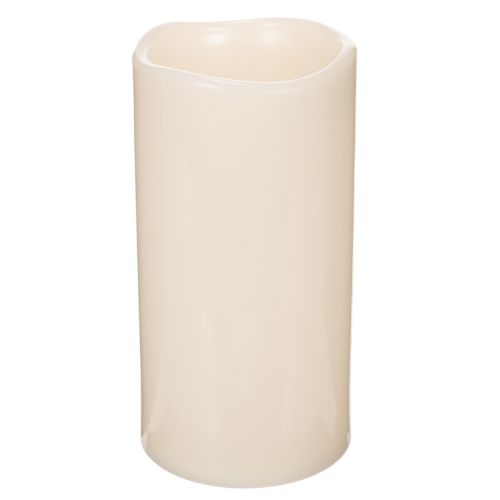 Grande bougie LED à piles avec minuterie, blanc chaud, pour extérieur, 25 cm