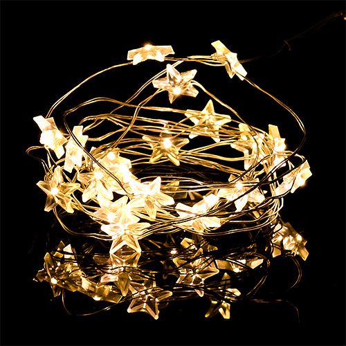 Article Fil lumineux LED étoiles Chaîne lumineuse LED 20pcs 2,3m blanc chaud 6pcs