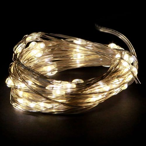 Guirlande lumineuse LED 100 Micro LED blanc chaud avec minuterie 4 pièces