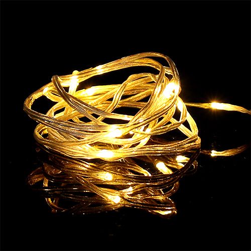 Guirlande lumineuse LED 20 intérieur 2m blanc chaud minuterie à piles