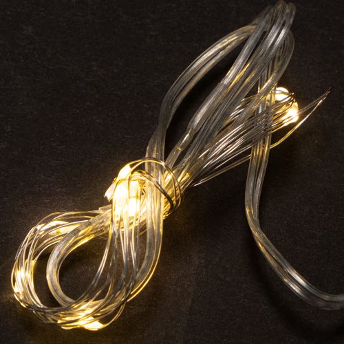 Guirlande lumineuse à piles pour intérieur, blanc chaud, 10 LED, 1 m de longueur, lot de 6