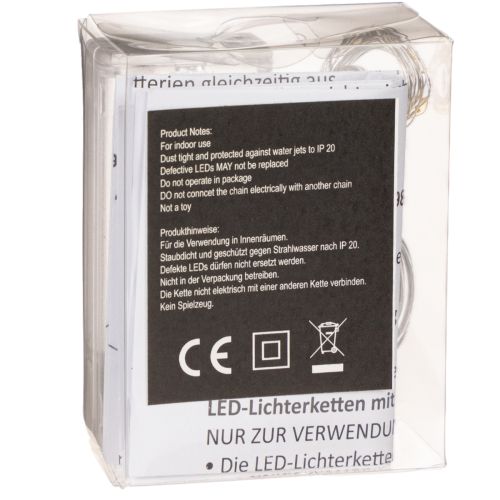 Guirlande lumineuse à piles pour intérieur, blanc chaud, 10 LED, 1 m de longueur, lot de 6 | Floristik24.be