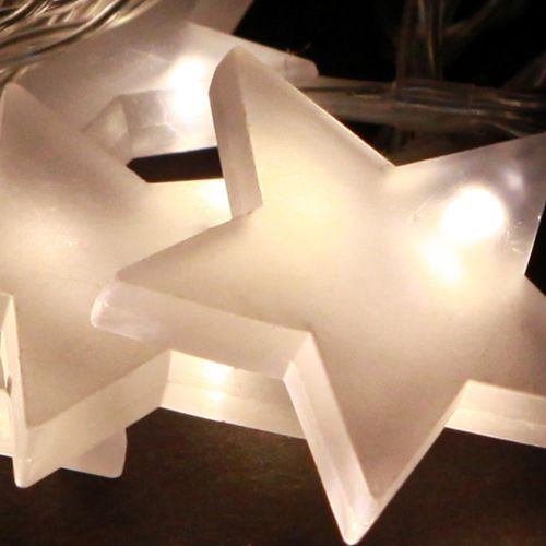 Article Guirlande lumineuse LED étoiles avec minuterie 10 LED blanc chaud 90cm