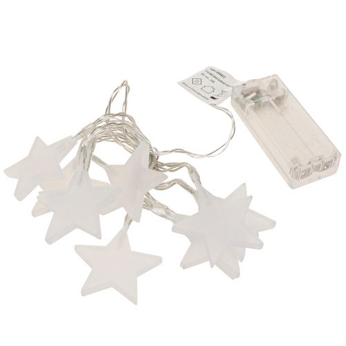 Article Guirlande lumineuse LED étoiles avec minuterie 10 LED blanc chaud 90cm