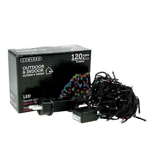 Article Guirlande lumineuse LED pour extérieur 120 9m coloré-noir