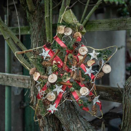 Article Guirlande lumineuse LED à l&#39;intérieur des disques en bois de lumières de Noël L120cm