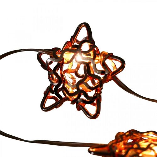 Guirlande lumineuse LED étoiles minuterie micro LED intérieur cuivre 1.90m