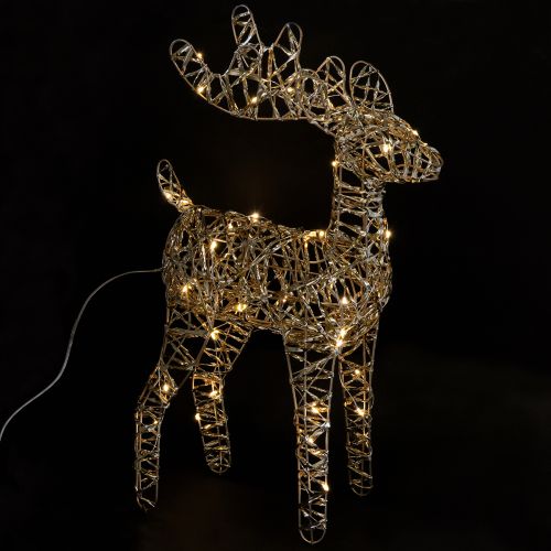 Floristik24 Décoration de Noël LED Renne Métal Intérieur Doré H40cm